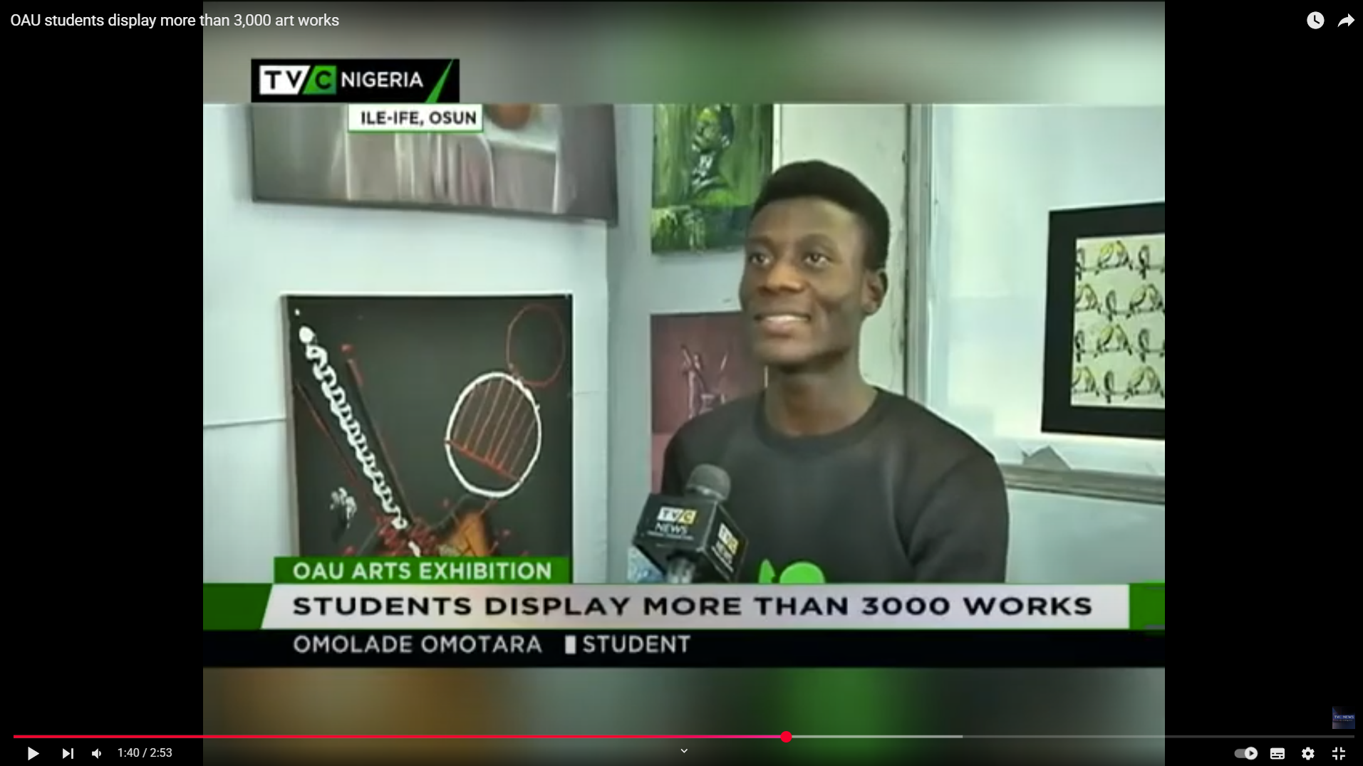 OAU Arts Exhibition Interview